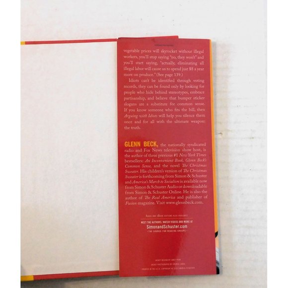 Arguing with Idiots by Glenn Beck 1st Threshold Edition 2009 Hardcover Jacket - Picture 4 of 6